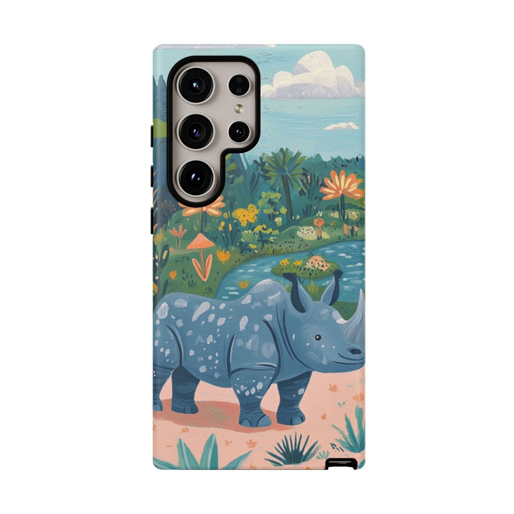 Blauwe Neushoorn Illustratie
