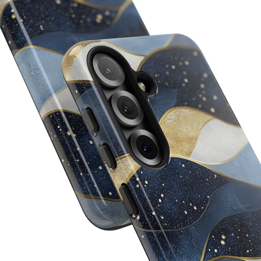 Abstract Blauw-Goud Golvenpatroon