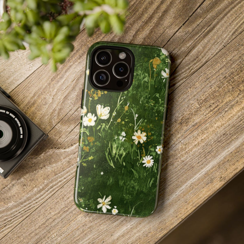 Groene Weide met Witte Bloemen