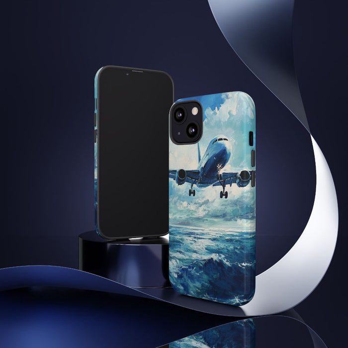 Vliegtuig Boven Oceaan Olieverfschilderij