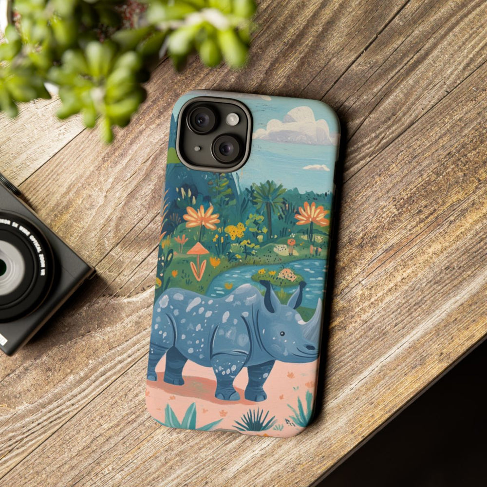 Schattige Neushoorn Illustratie in de Natuur