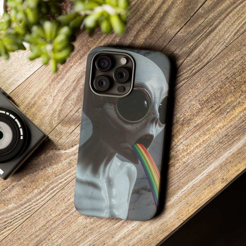 Grijze Alien met Regenboogstraal