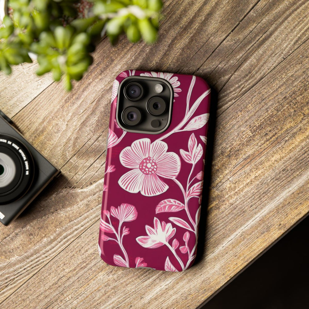Roze en Witte Bloemenprint