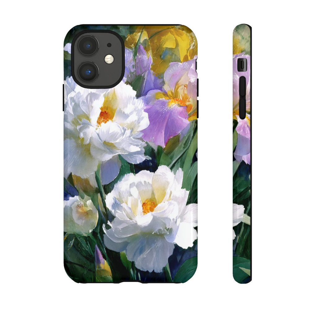 Grote Witte Pioenen en Lila Irissen