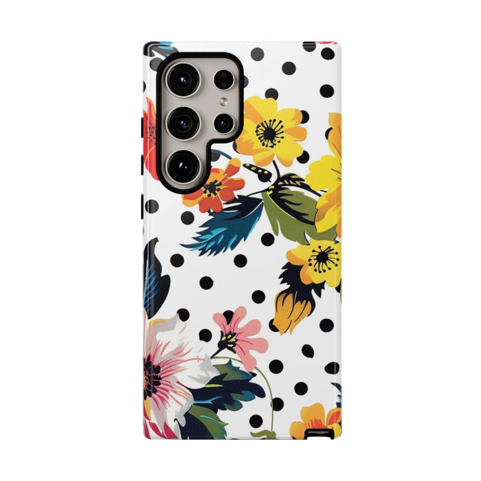 Kleurrijk Bloemenpatroon met Polkadots