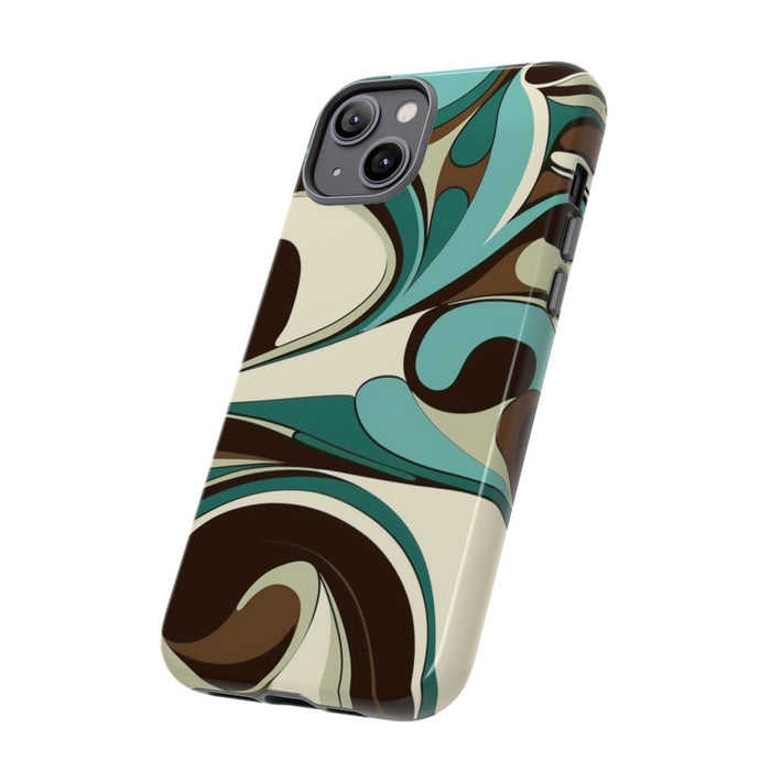 Abstracte Swirl in Teal en Bruin