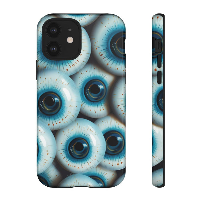 Glanzend Hoesje met Blauw Oogpatroon