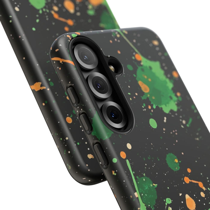Groene en Oranje Verfspattenpatroon