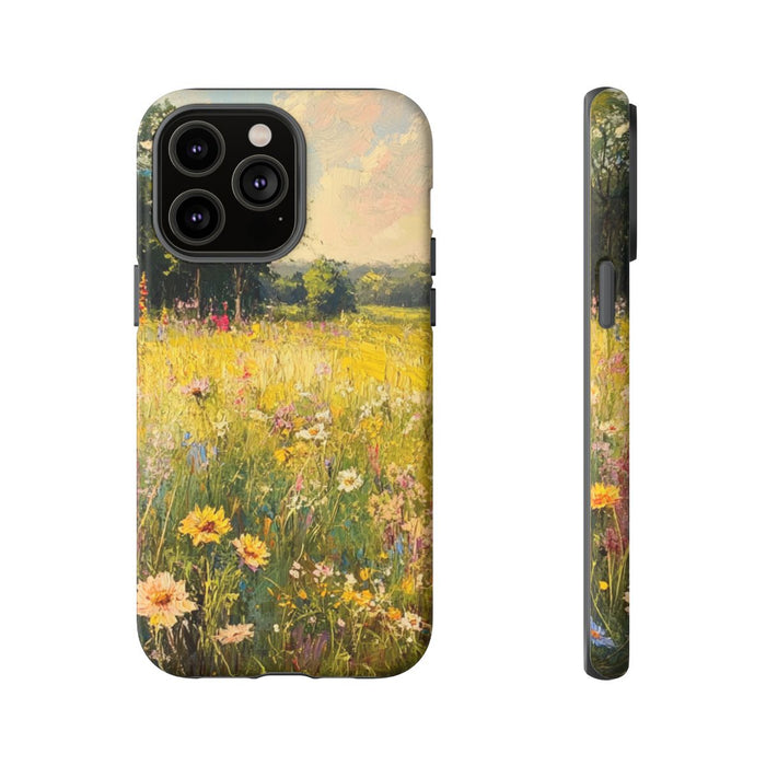 Zonnige Bloemenweide Schildering