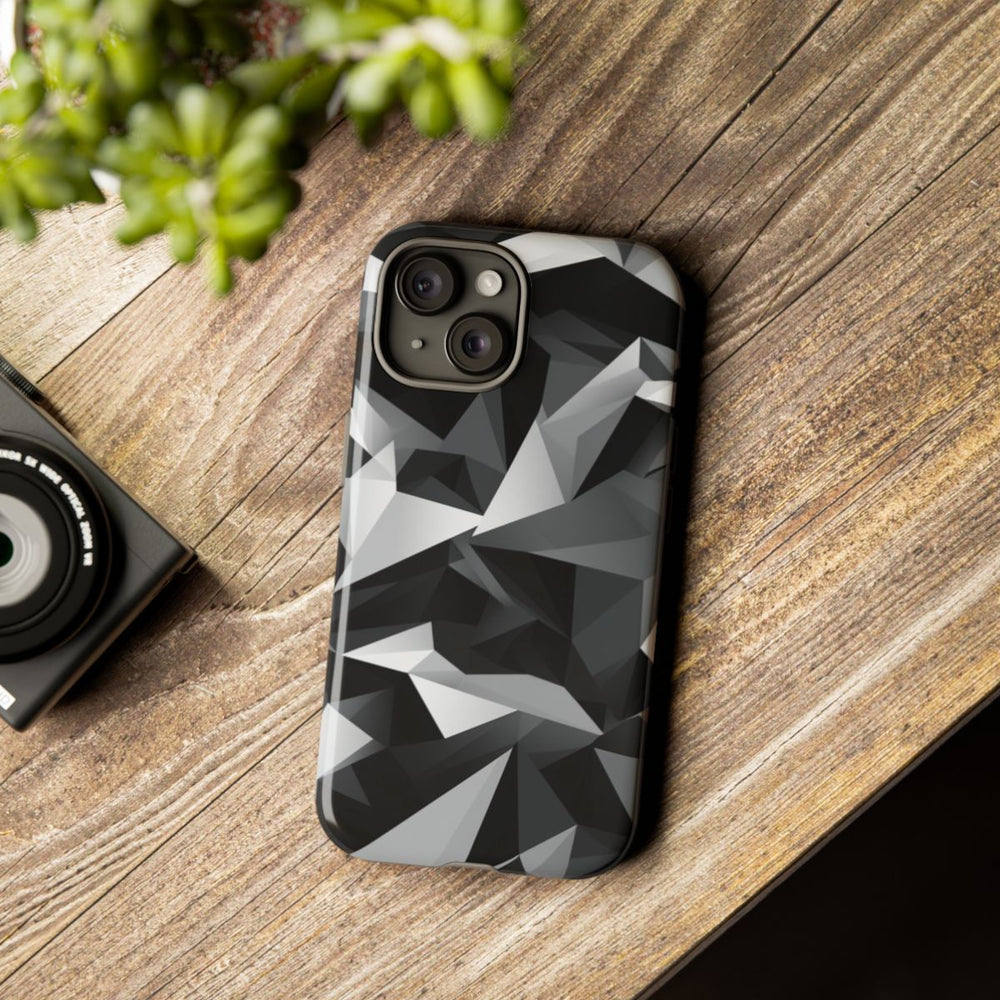 Zwart-Grijs Geometrisch Abstract Patroon