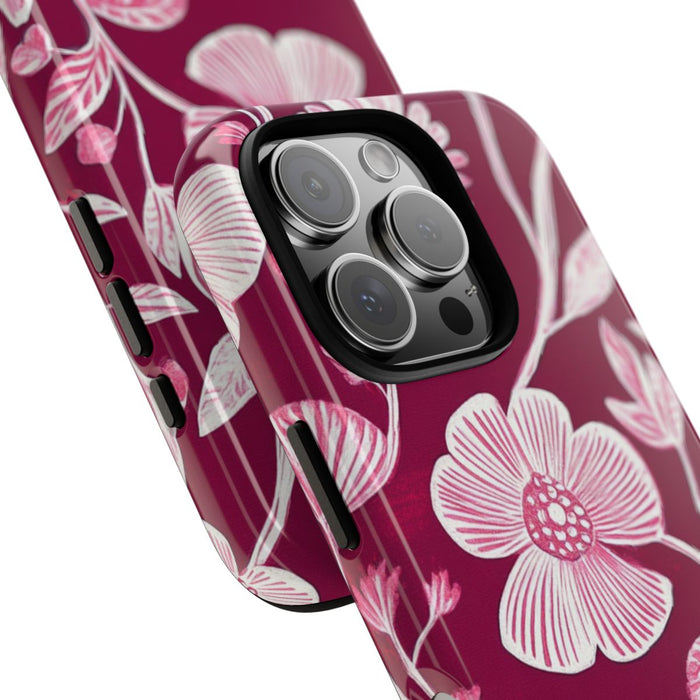 Roze en Witte Bloemenprint