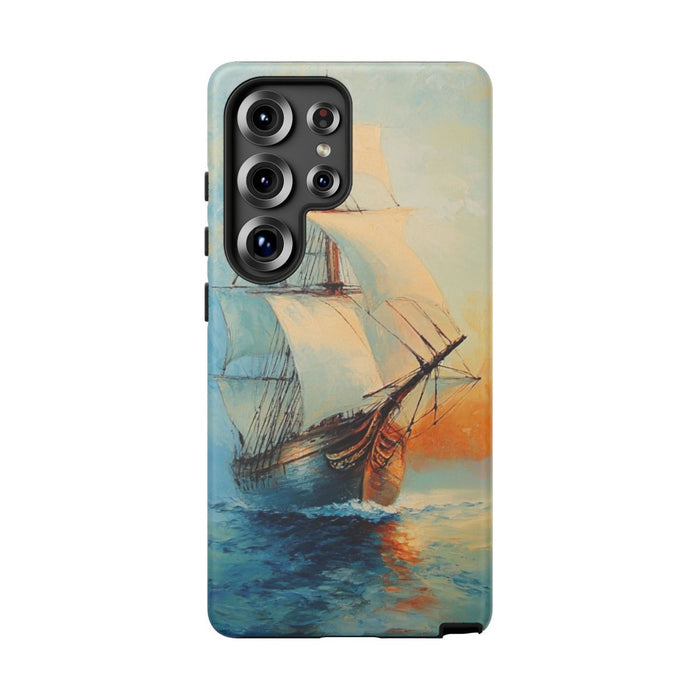Schilderachtig Zeilschip bij Zonsopkomst