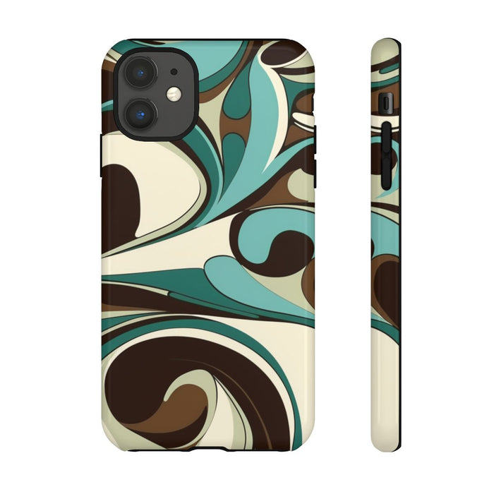 Abstracte Turquoise en Bruine Swirl