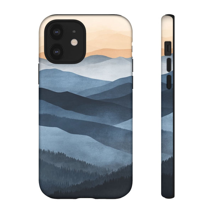Gelaagd Berglandschap in Blauwe en Beige Tinten