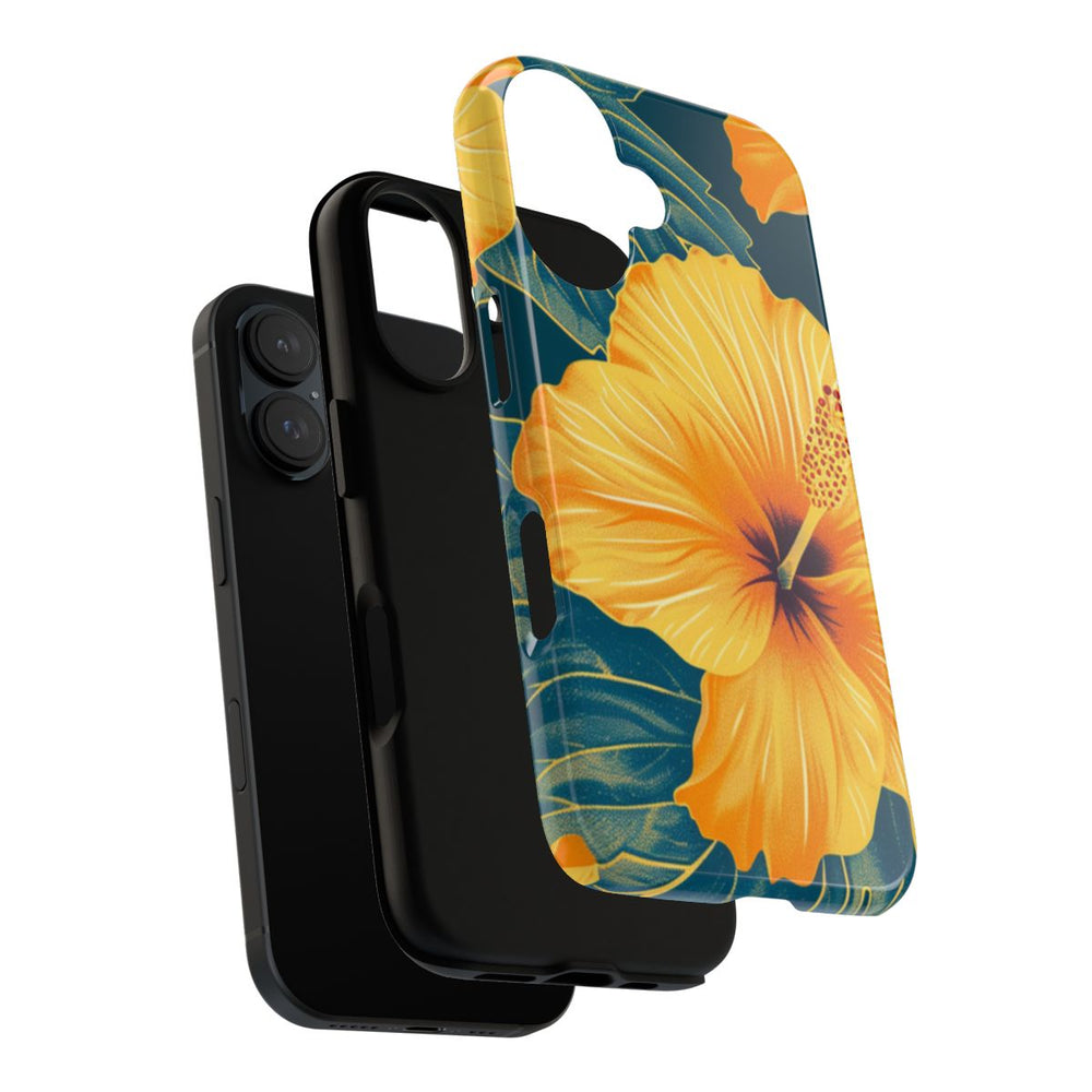 Gele Hibiscus Bloemenpatroon