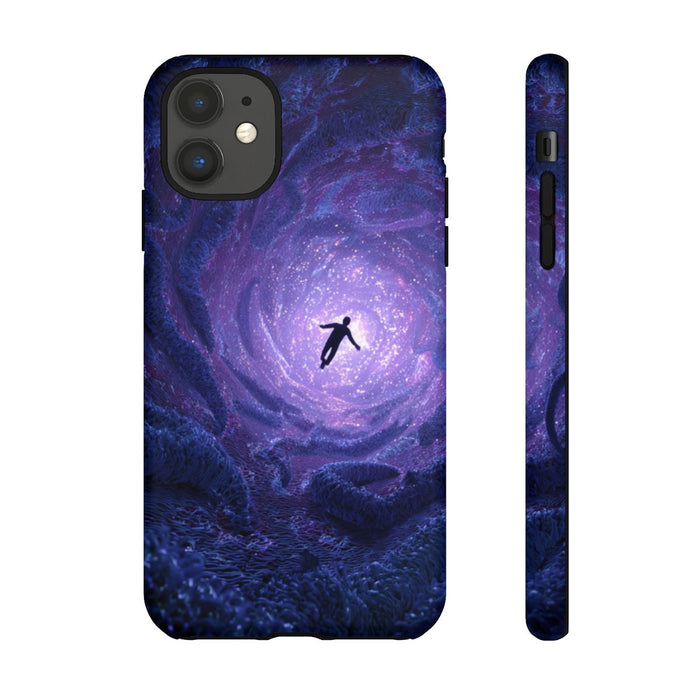 Man Valt Door Kosmische Tunnel met Tentakels