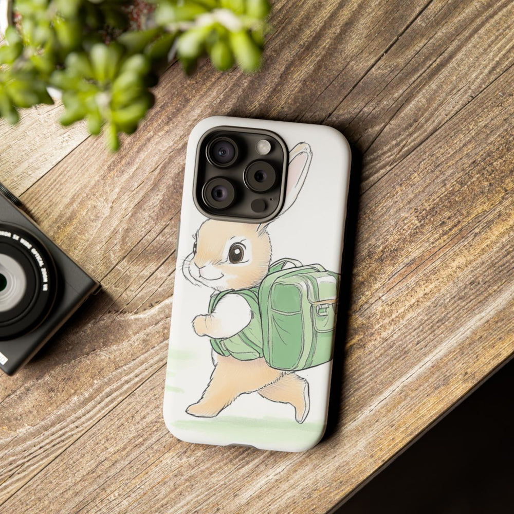 Schattig Konijntje met Groene Rugzak Illustratie