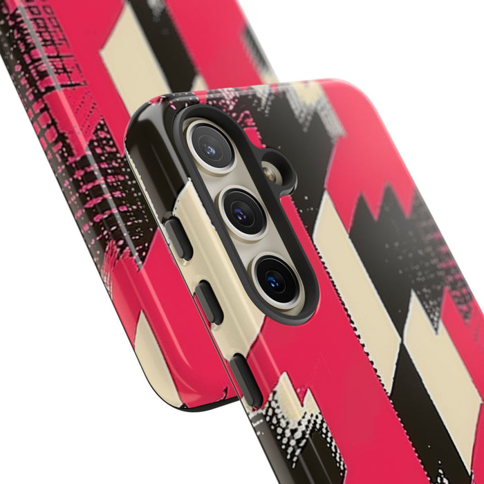 Roze en Zwart Pied-de-Poule Patroon
