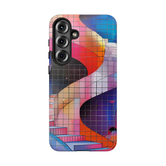Kleurrijke Abstracte Spiraaltrap met Mozaïekpatroon