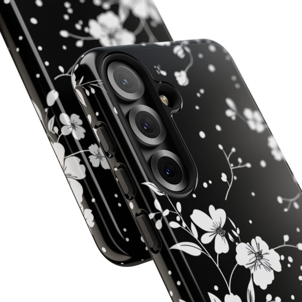 Zwart-Wit Bloemenpatroon