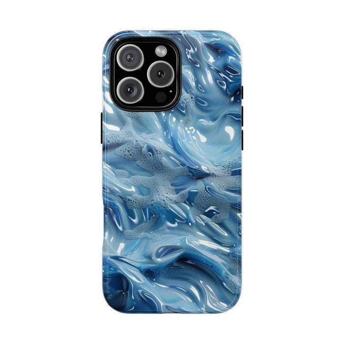 Blauw Abstract Golvend Patroon