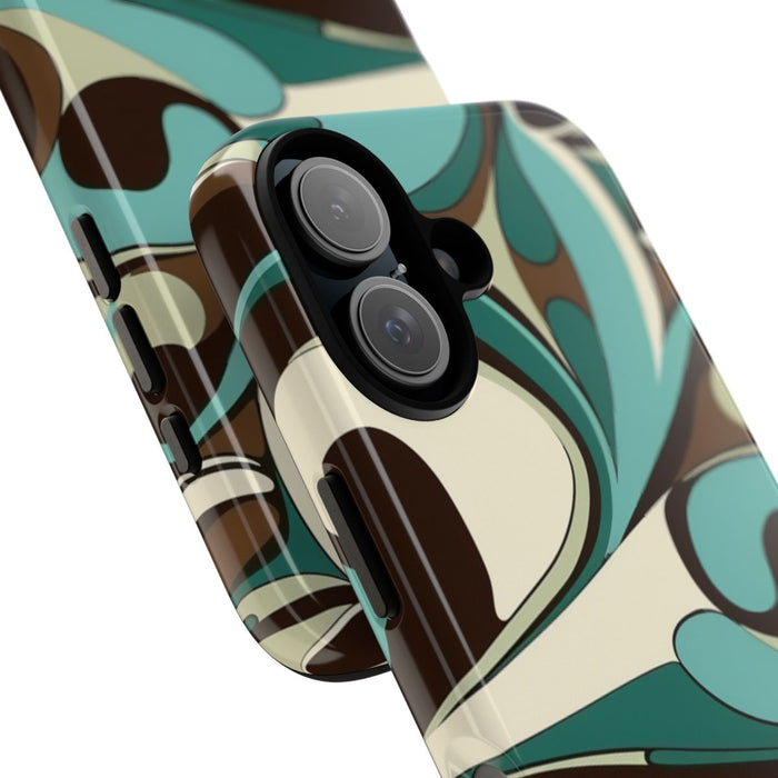 Abstracte Swirl in Teal en Bruin