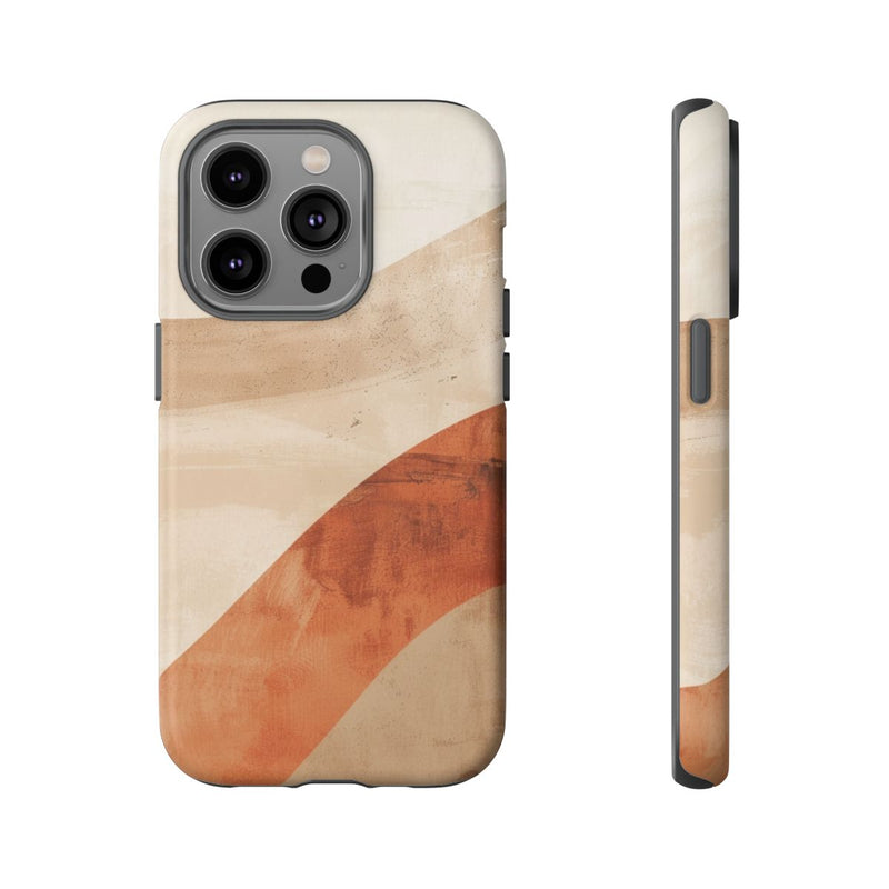 Abstracte Gebogen Terracotta- en Beigevormen