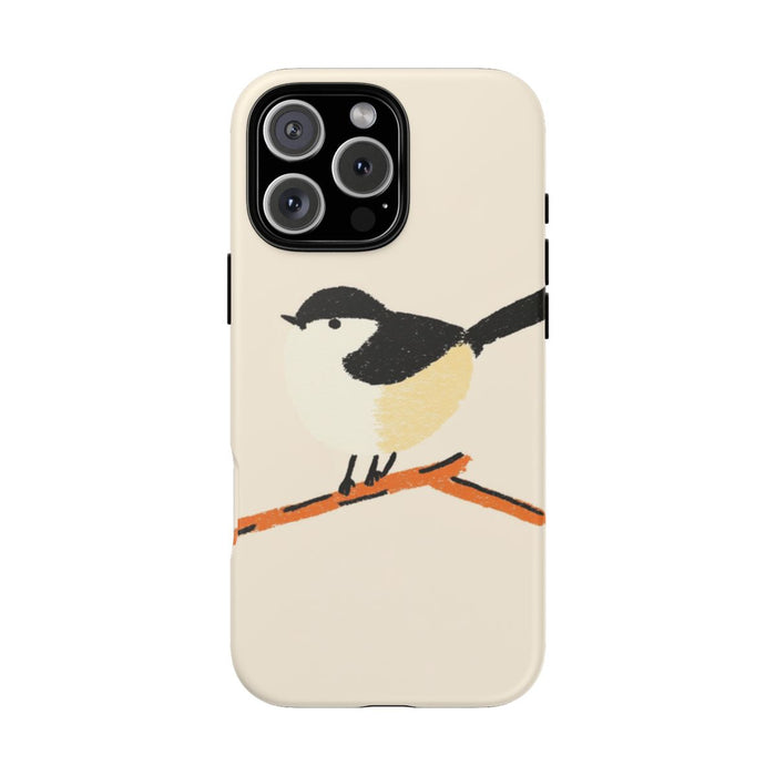 Minimalistische Vogelillustratie op Tak