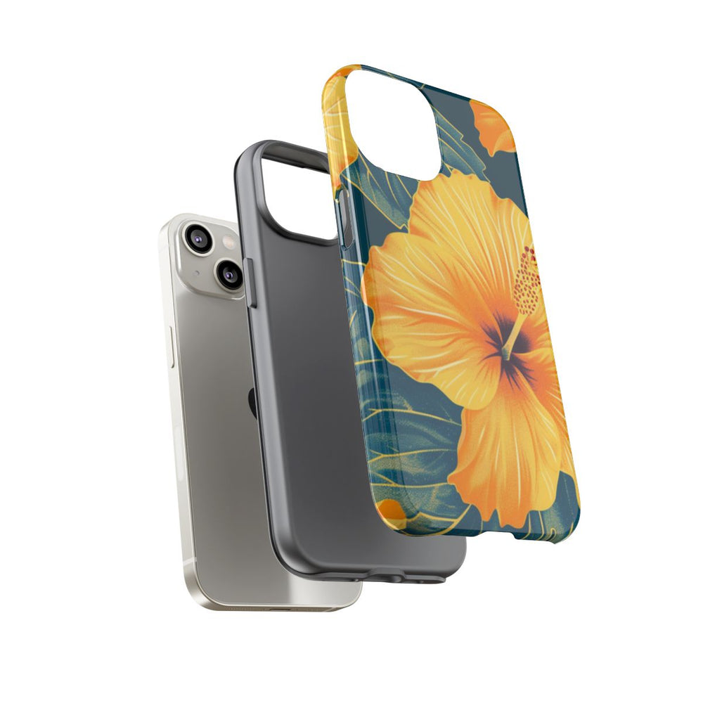 Gele Hibiscus Bloemenpatroon