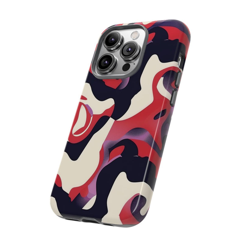 Abstract Rood-Zwart-Crème Patroon