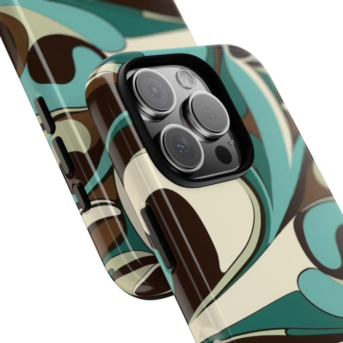 Abstracte Swirl in Teal en Bruin