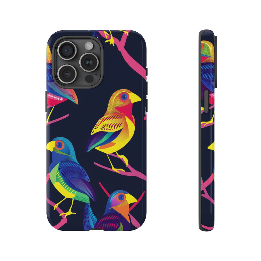 Neonkleurige Vogels op Takken