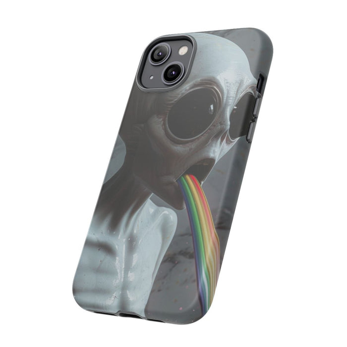 Grijze Alien met Regenboogstraal