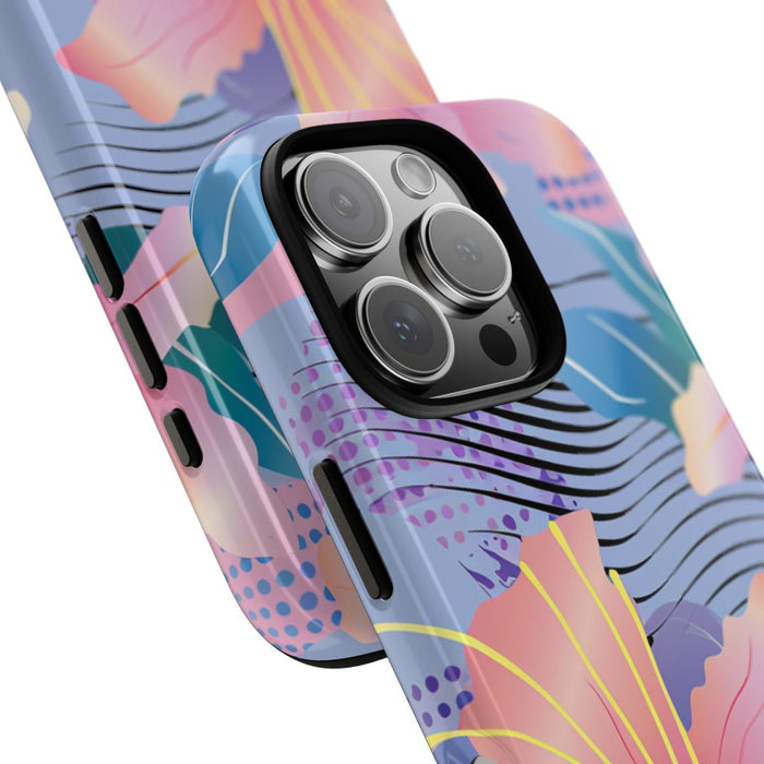 Roze Bloemenpatroon met Abstracte Accenten