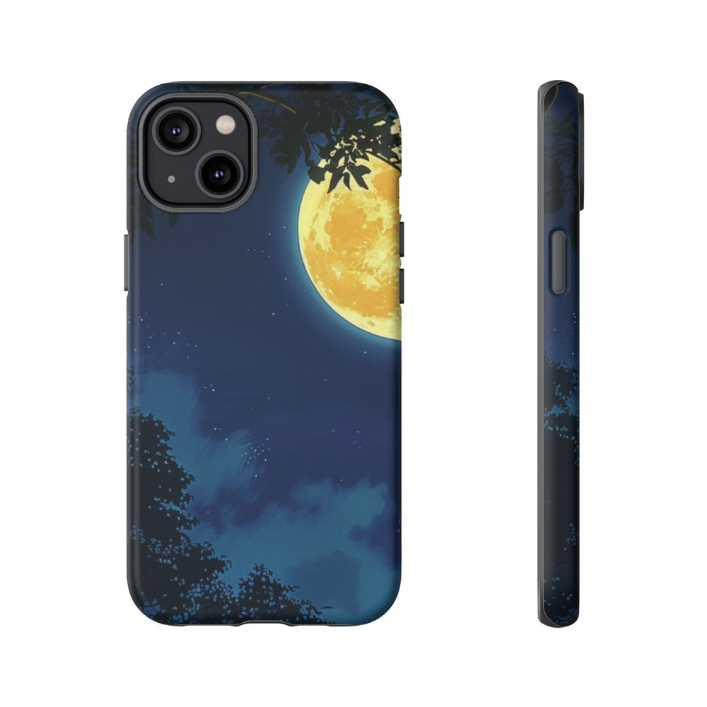 Gele Volle Maan in Nachtlandschap