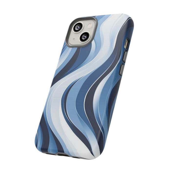 Modern Blauw Golfpatroon