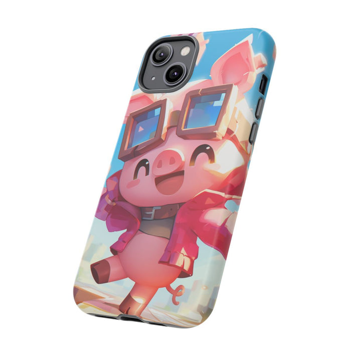 Vrolijk Roze Varkentje met Grote Bril en Hoodie