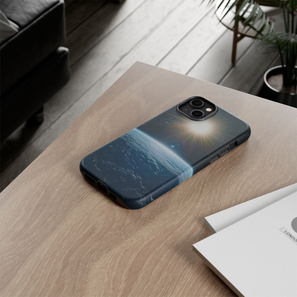 Aardehorizon met Stralende Zon en Sterren