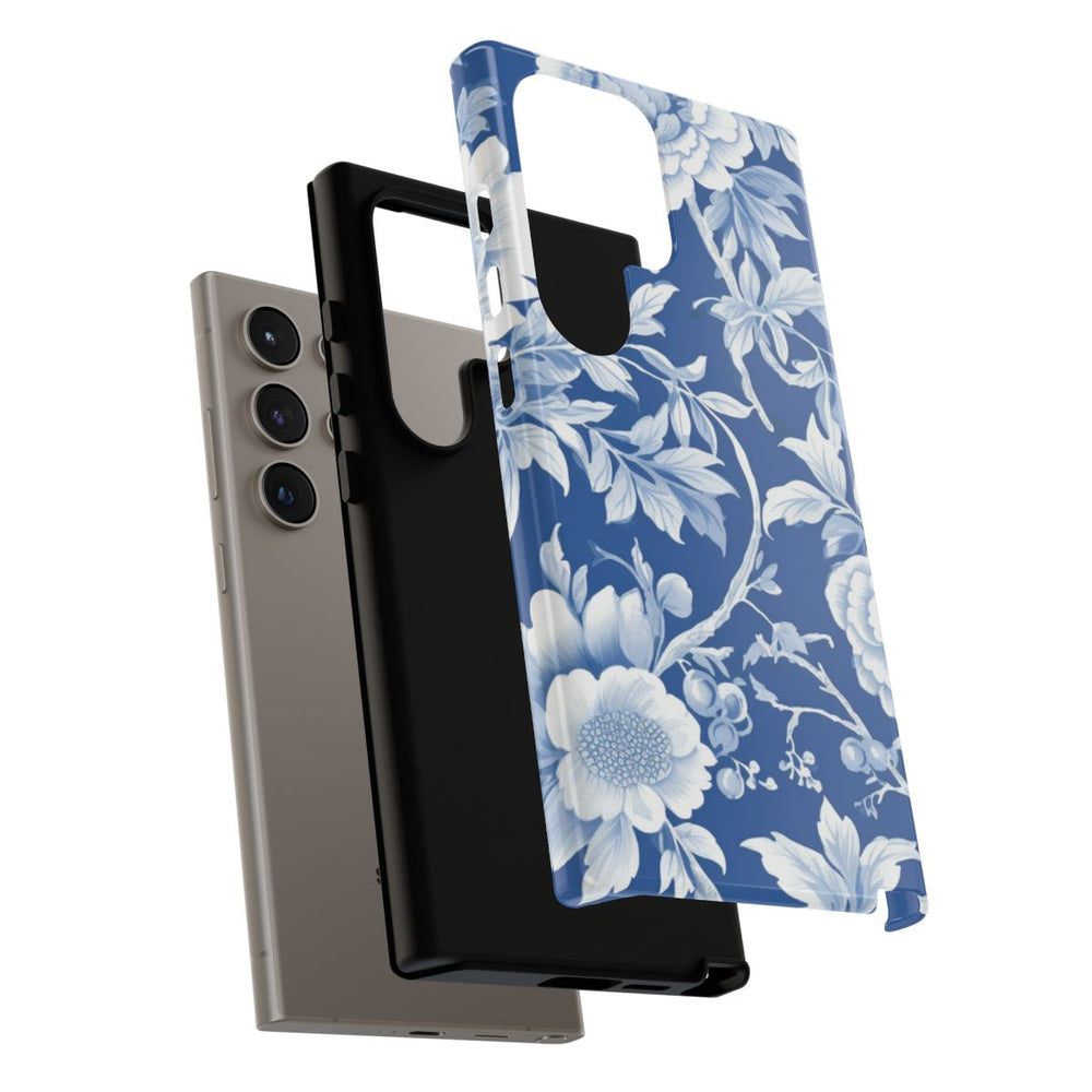 Blauw-Wit Bloemenpatroon
