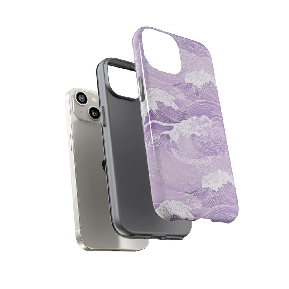 Lavendelblauwe Oceaangolven met Glanzend Patroon