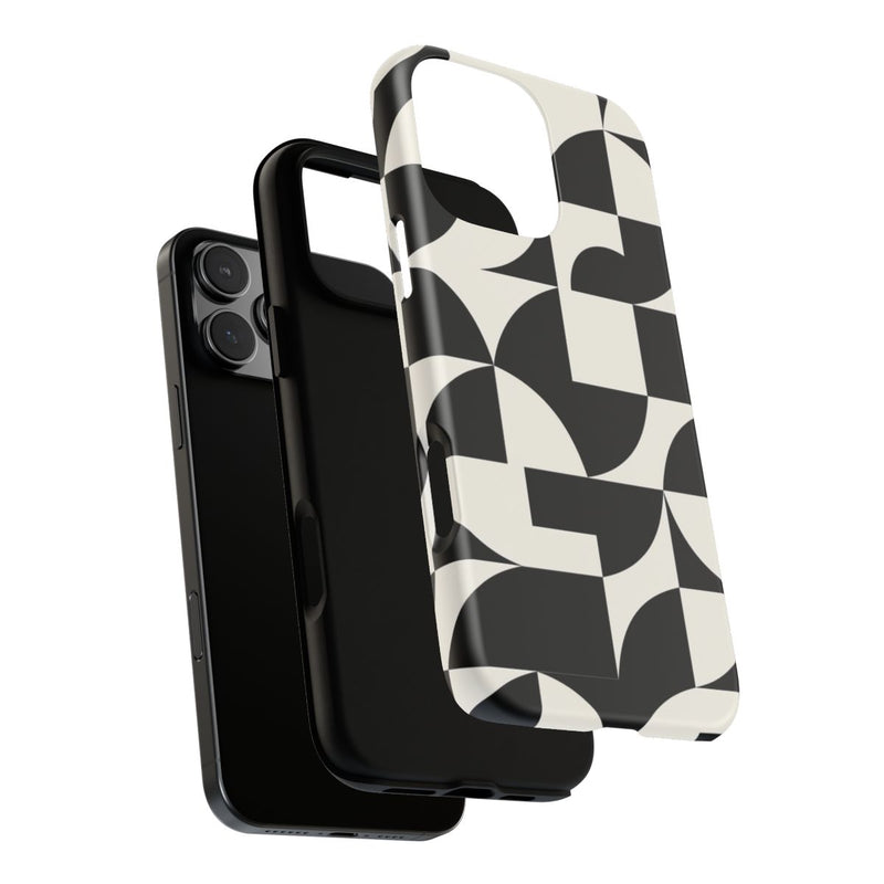 Zwart-Wit Geometrisch Abstract Patroon