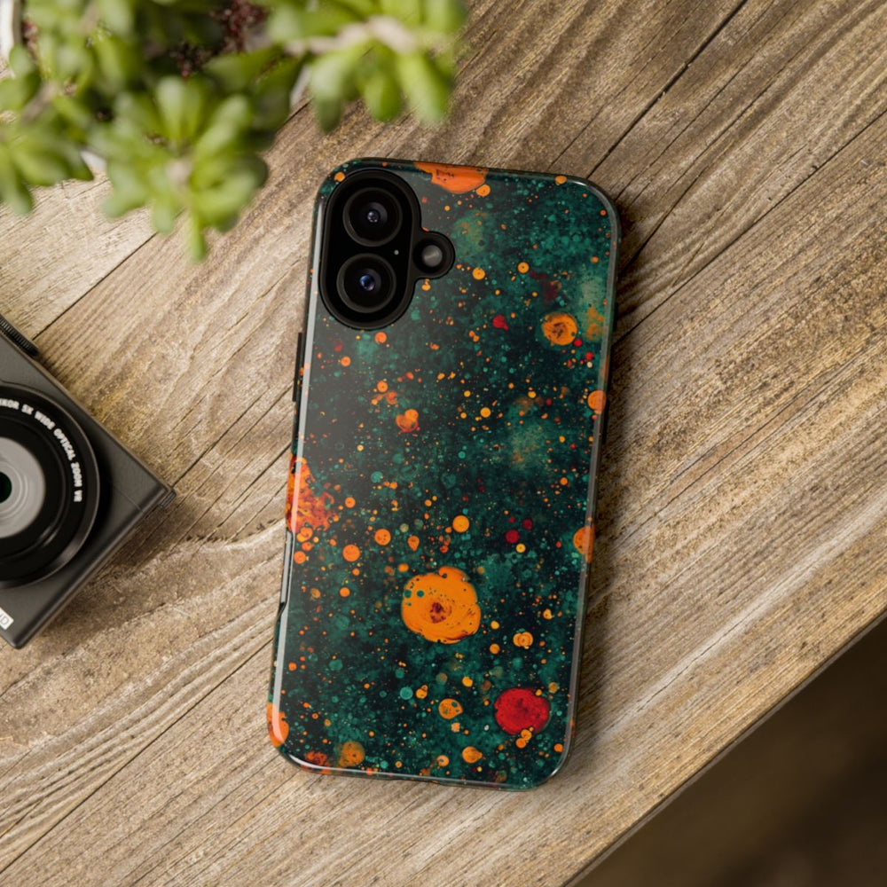 Abstracte Oranje en Teal Bellenpatroon