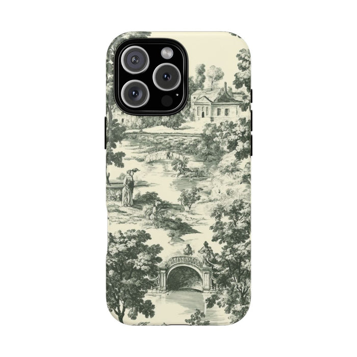 Landelijke Toileprint met Bomen en Klassieke Taferelen