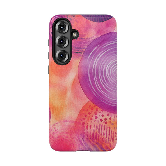 Abstracte Waterverf Cirkels in Warme Kleuren