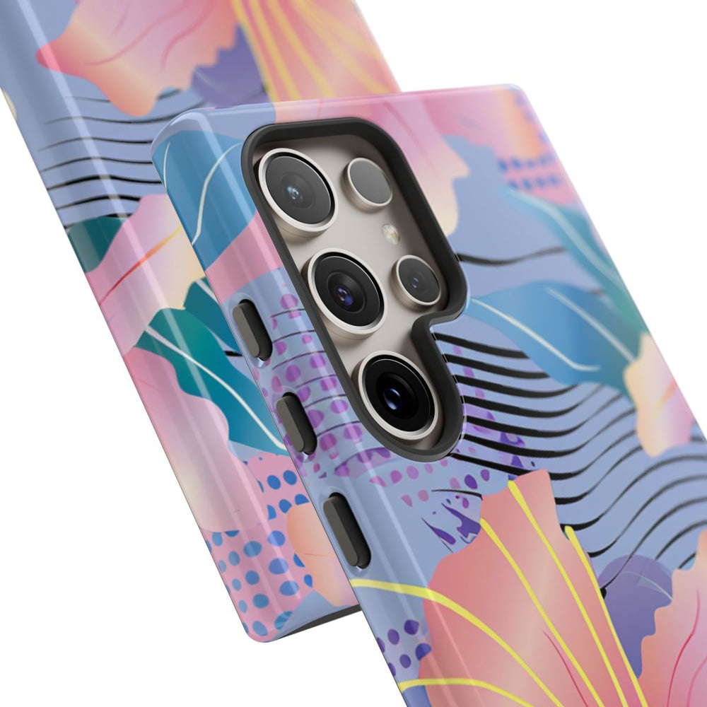 Roze Bloemenpatroon met Abstracte Accenten