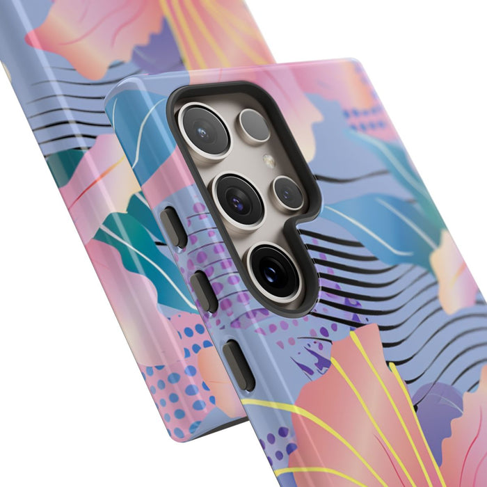 Roze Bloemenpatroon met Abstracte Accenten