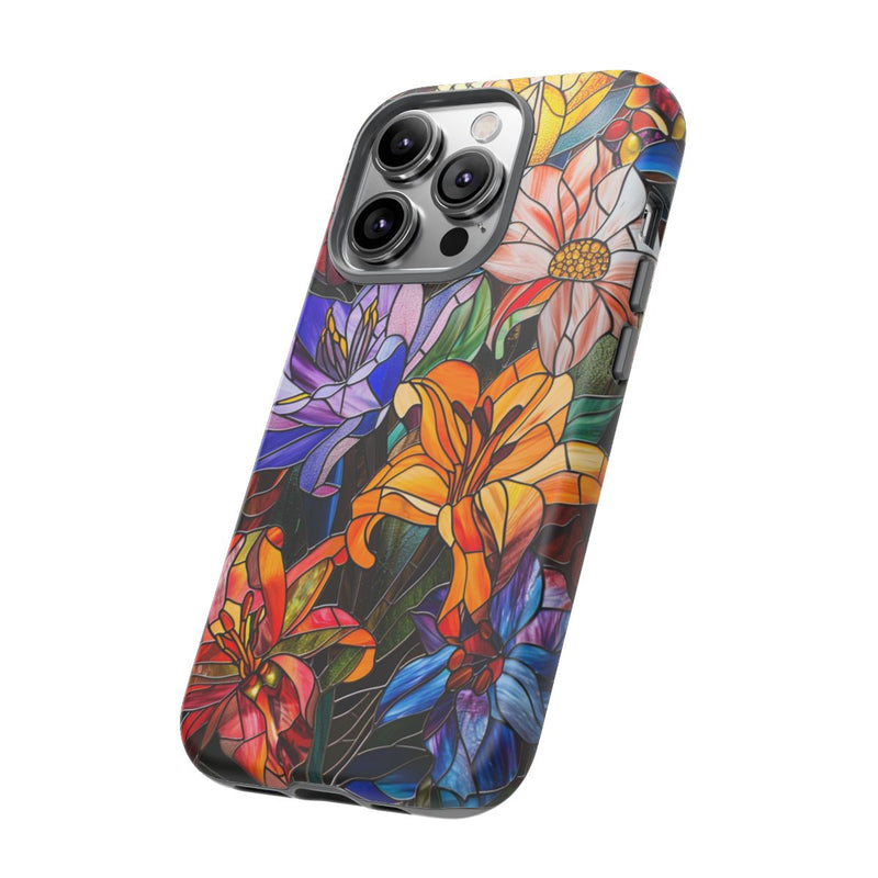 Levendig Gebloemd Glas-in-Lood Ontwerp