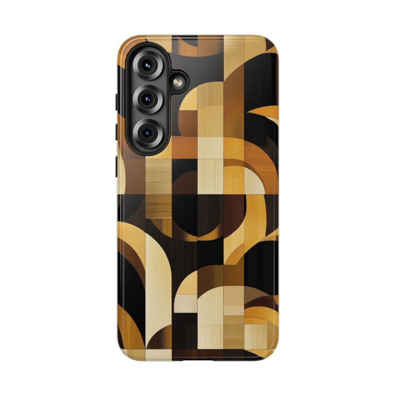 Geometrisch Bruin-Goud Art Deco Patroon