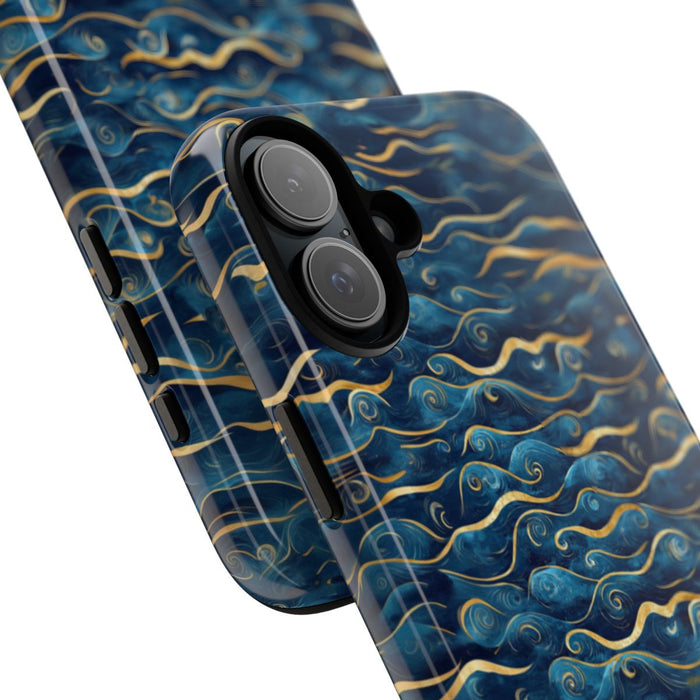 Blauw-Gouden Golfpatroon