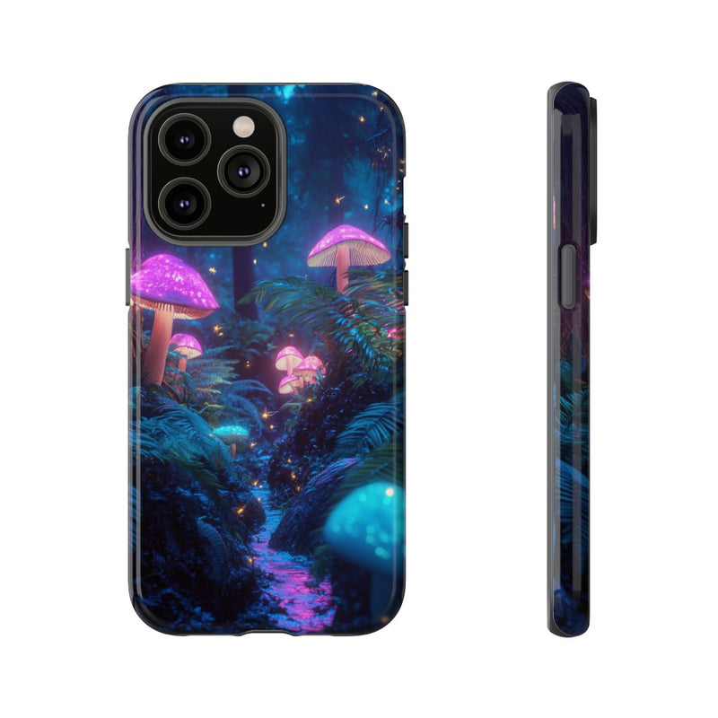 Gloeiende Paddenstoelen in een Sprookjesachtig Bos